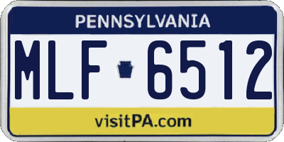 PA license plate MLF6512