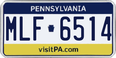 PA license plate MLF6514
