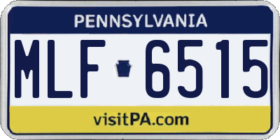 PA license plate MLF6515