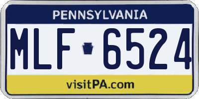 PA license plate MLF6524