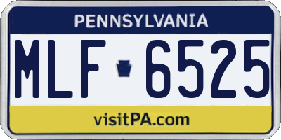 PA license plate MLF6525