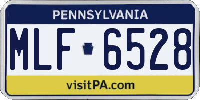 PA license plate MLF6528