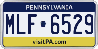 PA license plate MLF6529