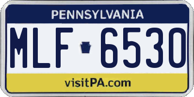 PA license plate MLF6530