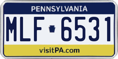 PA license plate MLF6531