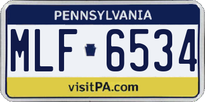 PA license plate MLF6534