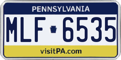 PA license plate MLF6535