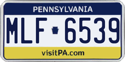 PA license plate MLF6539