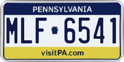 PA license plate MLF6541