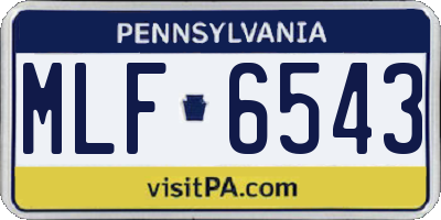 PA license plate MLF6543
