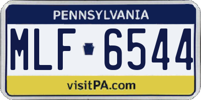 PA license plate MLF6544