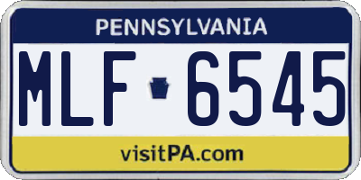 PA license plate MLF6545