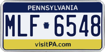 PA license plate MLF6548