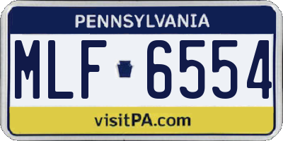 PA license plate MLF6554