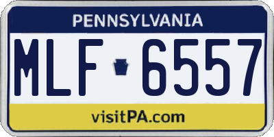PA license plate MLF6557