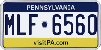 PA license plate MLF6560