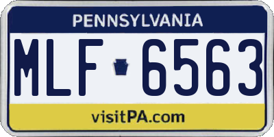 PA license plate MLF6563