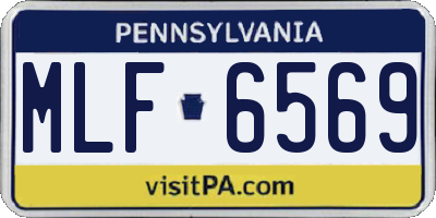 PA license plate MLF6569