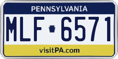 PA license plate MLF6571
