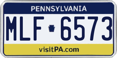 PA license plate MLF6573