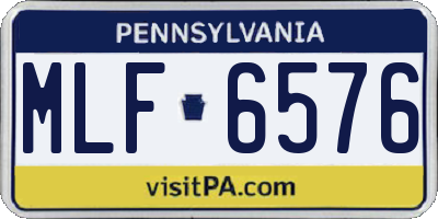 PA license plate MLF6576