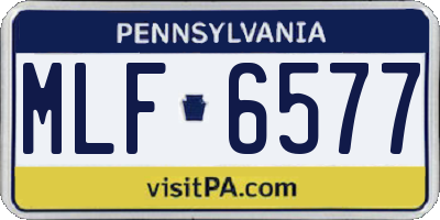 PA license plate MLF6577