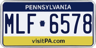 PA license plate MLF6578