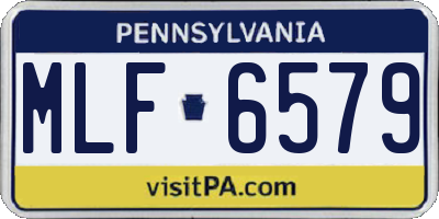 PA license plate MLF6579