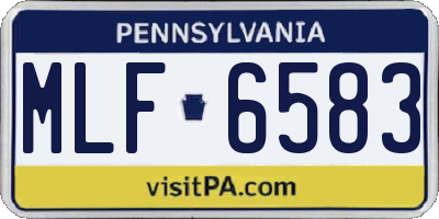 PA license plate MLF6583