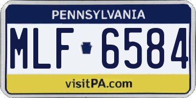 PA license plate MLF6584