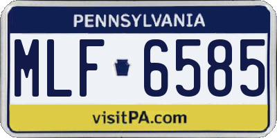 PA license plate MLF6585