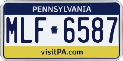 PA license plate MLF6587