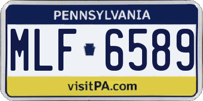 PA license plate MLF6589