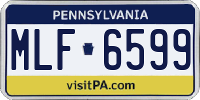 PA license plate MLF6599