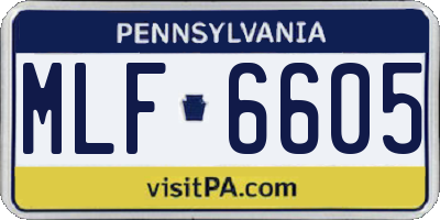 PA license plate MLF6605