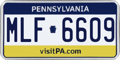 PA license plate MLF6609
