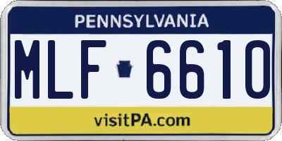 PA license plate MLF6610