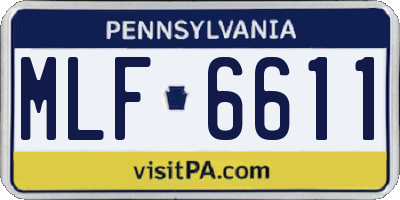 PA license plate MLF6611