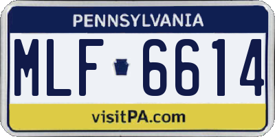 PA license plate MLF6614