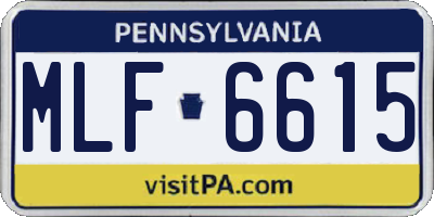 PA license plate MLF6615