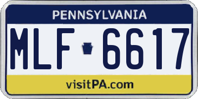 PA license plate MLF6617