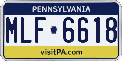 PA license plate MLF6618