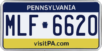 PA license plate MLF6620