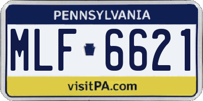 PA license plate MLF6621