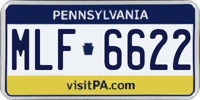 PA license plate MLF6622