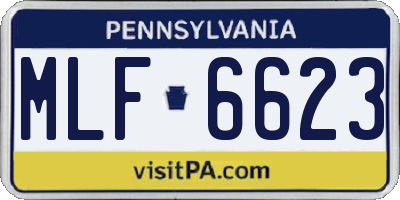 PA license plate MLF6623