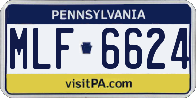PA license plate MLF6624