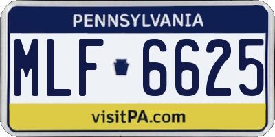 PA license plate MLF6625