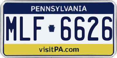 PA license plate MLF6626
