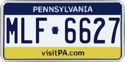 PA license plate MLF6627